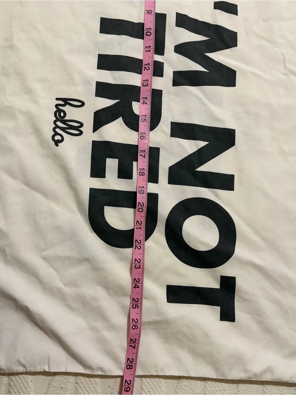 Good condition standard size pillowcase from Hello brand. Love the graphic text!